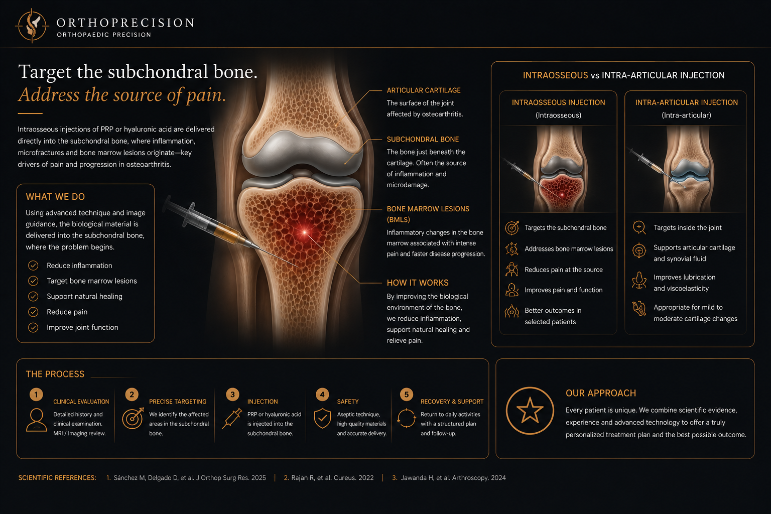 Target the subchondral bone.